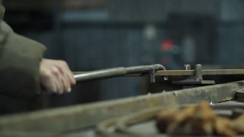 Blacksmith shapes the metal Stock Footage 72070502