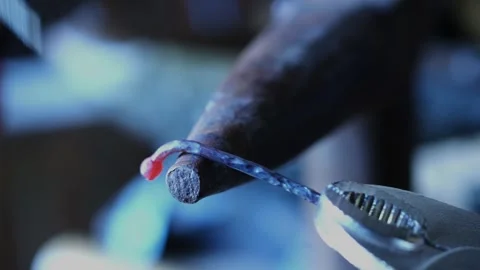 Blacksmith Shaping a Ring Stock Footage 244645493