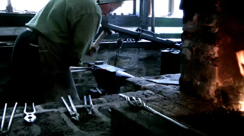 Blacksmith shop Stock Footage 4163033