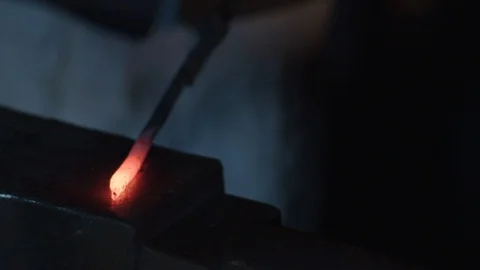 Blacksmith Strike While the Iron is Hot Stock Footage 129553851