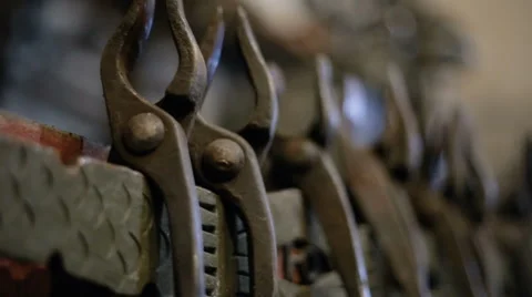 Blacksmith tongs. blacksmith tool Video stock 67698760