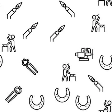 Blacksmith Vector Seamless Pattern 库存插图