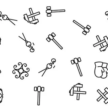 Blacksmith Vector Seamless Pattern 库存插图