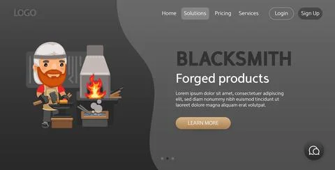 Blacksmith Website Template Stock Illustration