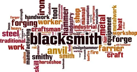 Blacksmith word cloud Stock Illustration