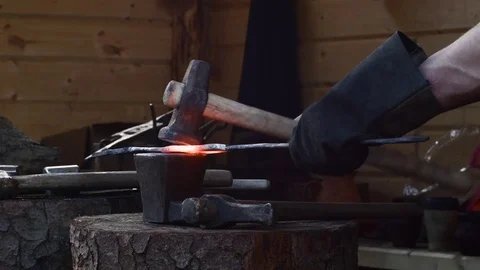 Blacksmith at work Stock Footage 84845089