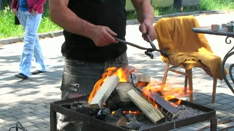 Blacksmith At Work. Stock Footage 91624414