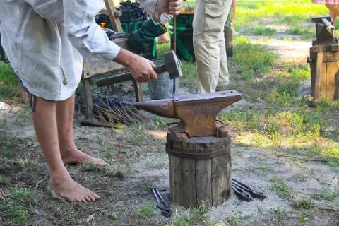 Blacksmith at work Stock Photos