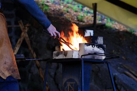 Blacksmith at work. Process of manufacture. Smithcraft Stock Photos