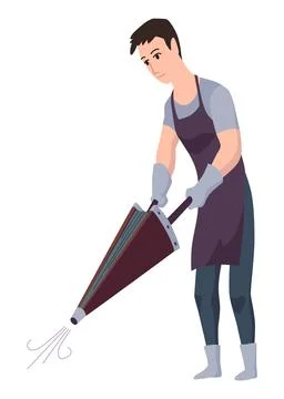 Blacksmith worker. Craftsmanship making steel tools. Character with hammer Stock Illustration