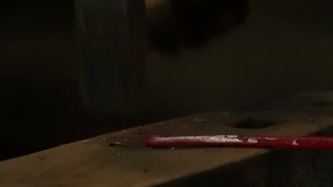 Blacksmith working on anvil, close up Stock Footage 72219962