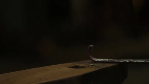 Blacksmith working on anvil Stock Footage 72219755