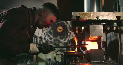 A blacksmith is working close-up Stock Footage 165443348
