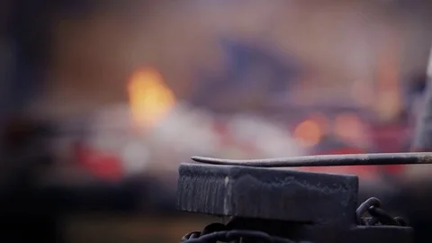 Blacksmith working during Biblical times Video stock 80131807