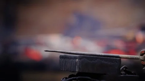 Blacksmith working during Biblical times Video stock 80131814