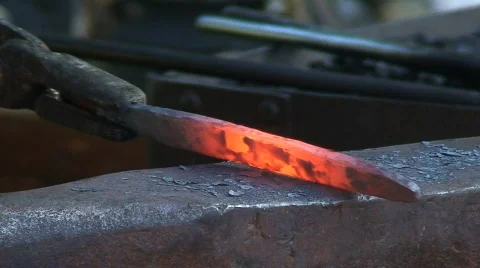  Blacksmith Working On Metal During Medieval Week In Visby Sweden Stock Footage 87701