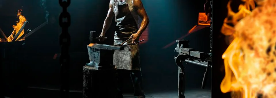 Blacksmith working Stock Photos