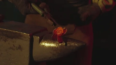 Blacksmith is working in smithy Stock Footage 78222619