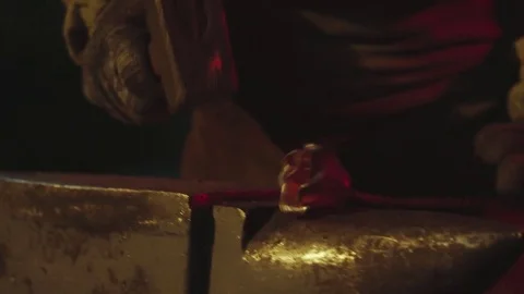 Blacksmith is working in smithy Stock Footage 78222779