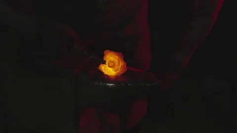 Blacksmith is working in smithy Stock Footage 78223176