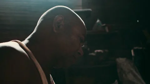 Blacksmith working in a smithy workshop Stock Footage 142788425