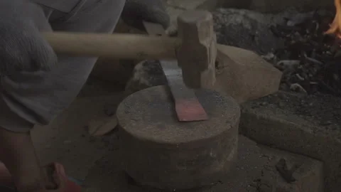 Blacksmith working in the workshop Stock Footage 166158816