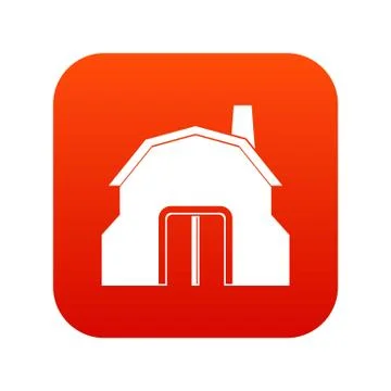 Blacksmith workshop building icon digital red Ilustración de archivo