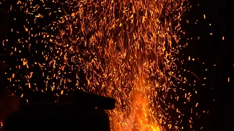 Blacksmith Workshop fire frame Stock Footage 233995397