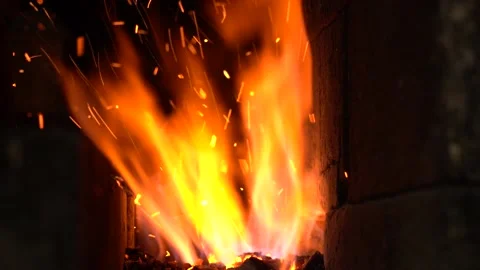 Blacksmith Workshop fire frame Stock Footage 233995644