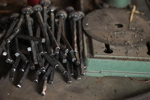 Blacksmith workspace Stock Photos