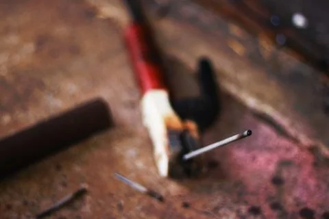 Blacksmith workspace Stock Photos