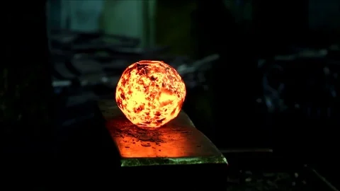Blacksmithing. steel ball  動画素材 112689151