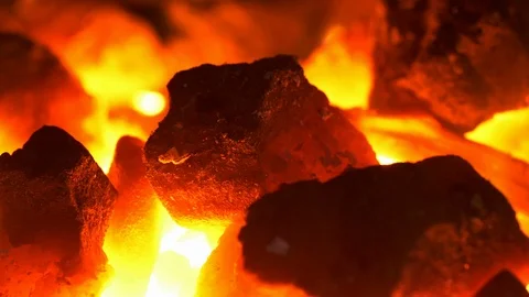Blacksmithing: zooming out of the coal forge Stockbeeldmateriaal 91918635