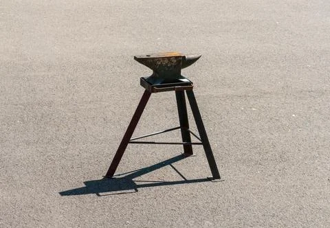Blacksmith's anvil. Blacksmith's tool. 스톡 사진