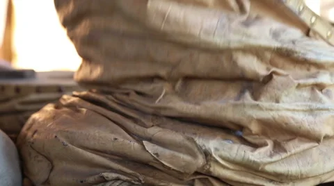 The blacksmith's assistant is working the bellows Stock Footage 54688369