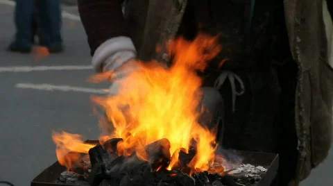 Blacksmith's bellows 스톡 동영상 722537