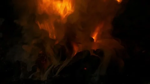 Blacksmith's Forge, Burning Charcoal, Fire Stock Footage 320243650