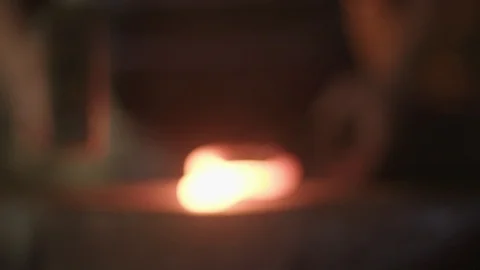 Blacksmith's forging hot metal Stock Footage 88905722