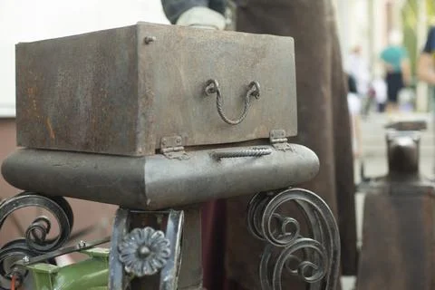 Blacksmith's Tools. Blacksmith's work on street. Details of working with meta Stock Photos