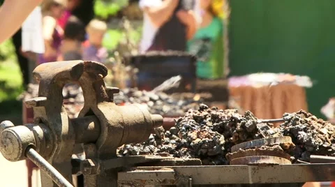 Blacksmiths Work at the Fair Stock Footage 52197111