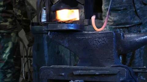 Blacksmiths Working in the Workshop Stock Footage 58678264