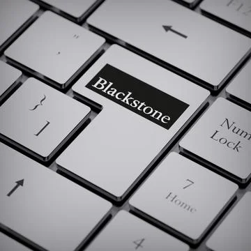 Blackstone Group logo notebook keycap 3d illustration stock market editorial Stock Photos