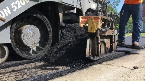 Blacktop Machine Passing by Close Up 動画素材 79113564