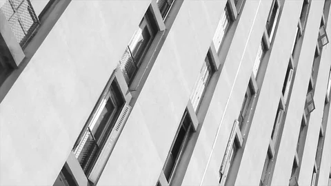 Black&amp;white building moving Stock Footage 75431487