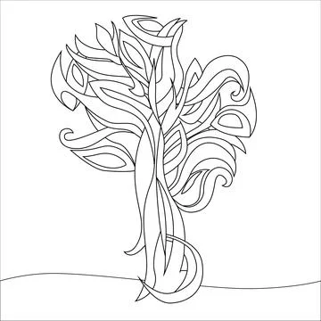Black&amp;white magic tree Stock Illustration