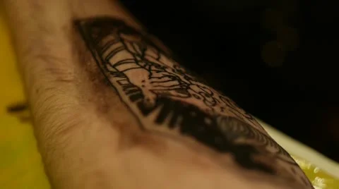 Blackwork tattoo Stock Footage 21997086