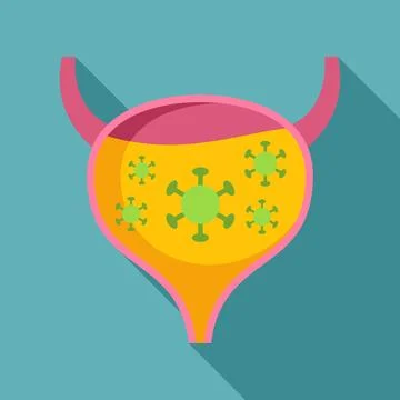 Bladder with causing urinary tract infection concept Stock Illustration
