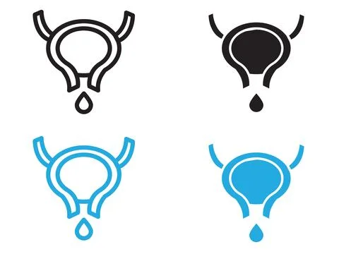 Bladder flush icon black and white vector outline sign Stock Illustration