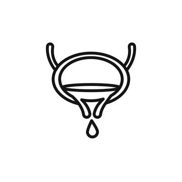 Bladder flush icon outline collection in black and on white background Stock Illustration
