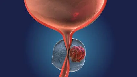 Bladder Function Impacted by Prostate Gland Cancer Stock Illustration